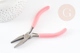 Pince plate fabrication de bijoux acier support rose 12cm, x1 (G5895)