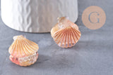 Pince pour cheveux Acétate Orange or 26mm, x1 (G10392)
