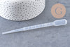Pipette plastique transparent graduée,outil cosmétique, entonnoir parfum,cosmétique maison, contenant,142x2.5mm,2ml,x 5 (G5109)