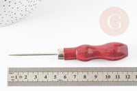 Pique poinçon acier manche bois, x1 (G0293)