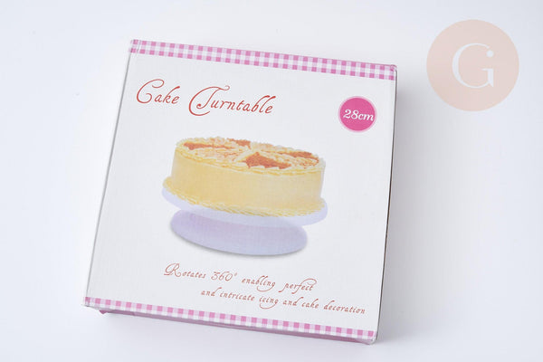 Plateau tournant à gâteau rotatif silicone rose 276x67.5mm, accessoire pâtisserie, plateau à gateau , x1 G7741