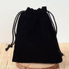 Pochette bijou velours noir rangement cadeau bijoux 12cm, x1 (G2204)