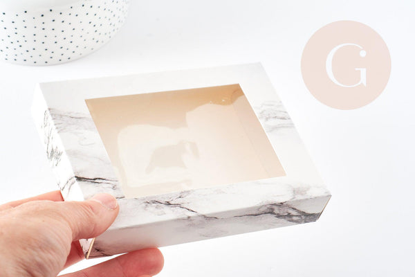 Pochette carton motif marbre 14.6x10.5cm, x1 G5108