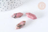 Pointe Rhodochrosite naturelle non percée 19~22mm, pointe double, pierre naturelle polie,bijoux lithothérapie, x1 G7531