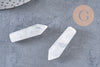 Pointe cristal de roche non percée 35.5-36.5mm, pierre brute, création bijoux,cristal, perle pierres, pierre naturelle, x1 (G6708)