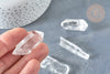 Pointe cristal de rochenaturel transparent brut non percée, x1 (G8231)