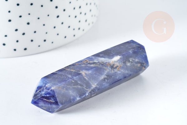 Pointe sodalite 70-80mm, pierre naturelle séance lithothérapie, x1 (G8413)