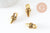 Pointes pendentif doré,rock Punk, pendentif doré, Pendentif rock, création boucles,18mm, x10 (G1577)