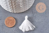 Pompon blanc coton 25-31mm, x5 (G1790)