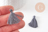 Pompon gris foncé coton,décoration pompon,accessoire coton, coton gris,25-31mm, x5 G1668