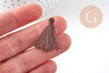Pompon marron coton 25-31mm, x5 (G5074)