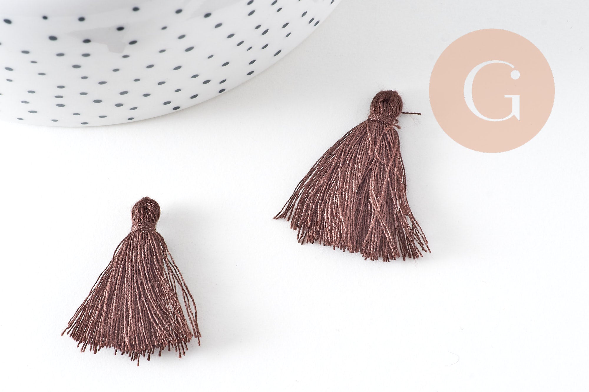 Pompon marron coton 25-31mm, x5 (G5074)