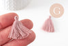 Pompon rose clair coton,décoration pompon,accessoire coton, pompon boucles,coton rose,25-31mm, x5 G2769