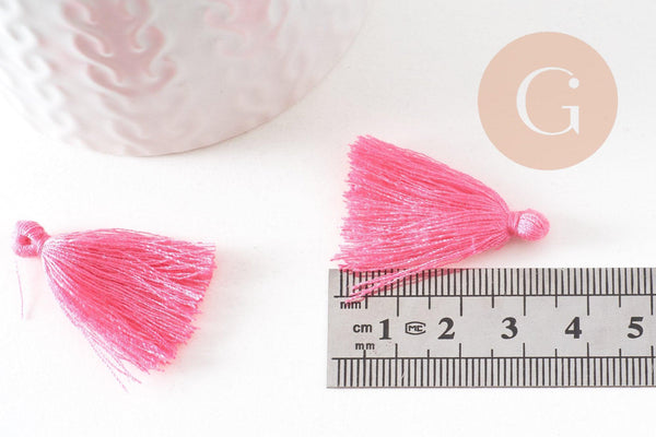 Pompon rose coton,décoration pompon,accessoire coton, pompon boucles, coton rose,25-31mm, x5 G0110