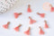 Pompon vieux rose saumon polyestère fer doré 10-15mm, x10 (G5559)