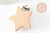 Porte-tétine étoile bois personnalisable 52mm, x1 (G9599)