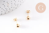 Puces d'oreilles avec boules en acier 304 inoxydable 17x6mm, tige 0.8mm, la paire (G4919)