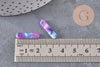 Colgante rectangular de acetato morado y azul, 19,5 mm, x10 (G3087)