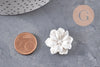 Cabochon fleur résine blanche nacrée 24mm, x2 (G4388)