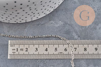 Chaine fine forçat en fer platine 3x2mm, x5 mètres (G5006)