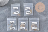 Mix Anneaux de jonction ronds ouverts acier 304 inoxydable doré IP 1mm, x50 (G11107)