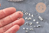 Boite Kit mix de 12 types de fournitures et perles zamac laiton Argent Platine, x1 (G8844)