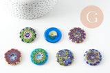 Anhänger Donut Millefiori Murano mehrfarbig 29-39mm, x1 (G1451)