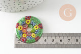 Anhänger Donut Millefiori Murano mehrfarbig 29-39mm, x1 (G1451)