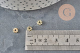 Perles intercalaires Rondelles fleurs zamac doré 5mm, x20 (G0960)