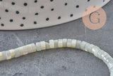 EP - Nácar natural heishi gris pastel, tubo de concha coloreado, cuenta de concha, creación de joyas, 2x4 mm, tira de 185 cuentas G4769