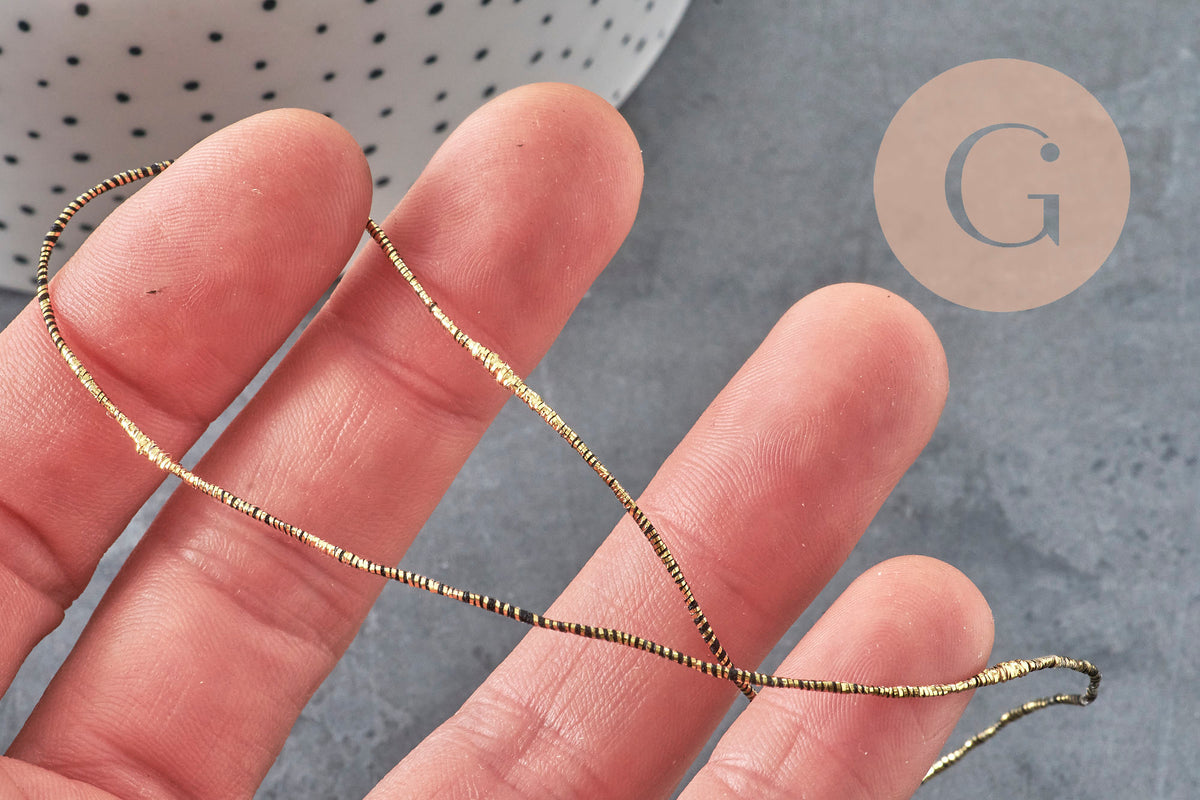 Band schwarz Gold, 1 oder 5 Meter (G0697)