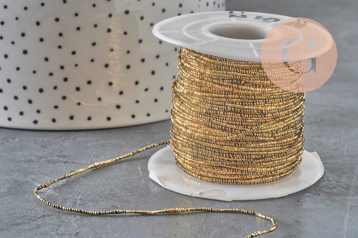 Band schwarz Gold, 1 oder 5 Meter (G0697)