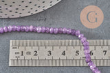 Perle Rondelle Jade violett, natürlich, Jade, Stein, facettierte Perle, Jade, 5x3mm, Faden 35cm, x1 (G1704)
