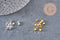 Perles intercalaires facettées laiton argenté ou doré, 3x3mm, x50 (G9906)