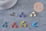 Perle a goccia vetro millefiori 10-17mm, perla in vetro artigianale per creazione gioielli, x5 (G1943)