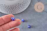 Perle a goccia vetro millefiori 10-17mm, perla in vetro artigianale per creazione gioielli, x5 (G1943)