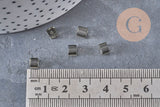 Perlas cuadradas de vidrio gris de 4 mm, x50 (G2195)