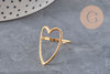 PHOTO 5 VARIATIONS A FAIRE Bague coeur acier 304 inoxydable doré IP Taille 57, x1 (G11294)