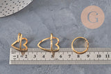 PHOTO 5 VARIATIONS A FAIRE Bague coeur acier 304 inoxydable doré IP Taille 57, x1 (G11294)