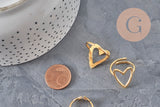 PHOTO 5 VARIATIONS A FAIRE Bague coeur acier 304 inoxydable doré IP Taille 57, x1 (G11294)