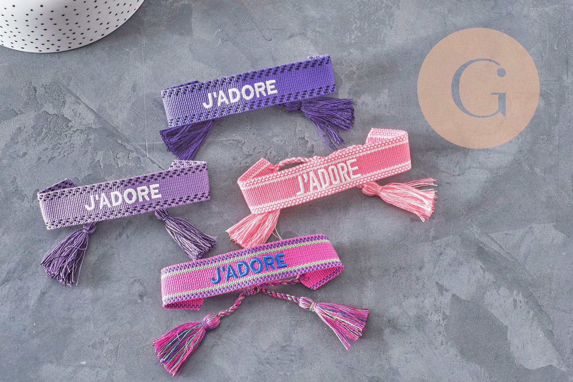 Pulsera bordada I LOVE HOPE EFJF, x1 (G7649)