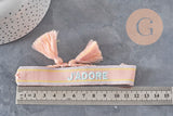 Bracelet brodé J'ADORE HOPE EFJF, x1 (G7649)
