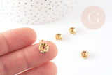 Rondelle fer doré zircon grade B 8mm, perles dorées, perle intercalaire, perle disque, x10 (G5739)