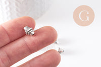 Rondelle ovale texture argent vieilli,sans nickel,perle intercalaire, 10mm, x10 (G1771)