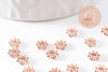 Rondelles fleurs intercalaire zamac or rose 5mm, x50 (G1369)