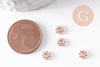 Rondelles fleurs intercalaire zamac or rose 5mm, x50 (G1369)