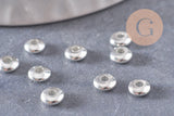 Rondelles laiton argenté 5mm, x20 ou x100 (G4619)