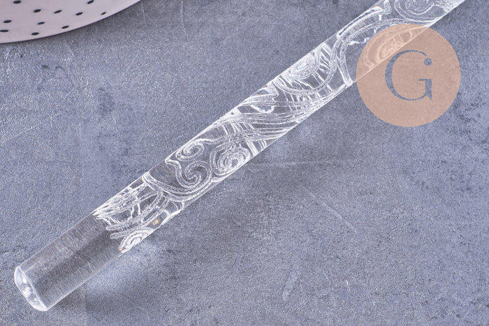 Rouleau de texture acrylique motif vagues pour pâte polymère 165x0.95mm, x1 (G10681)