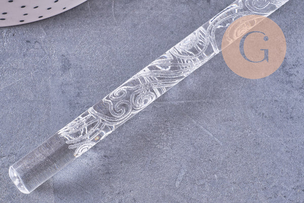 Rouleau de texture acrylique motif vagues pour pâte polymère 165x0.95mm, x1 (G10681)