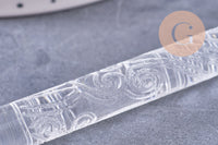 Rouleau de texture acrylique motif vagues pour pâte polymère 165x0.95mm, x1 (G10681)
